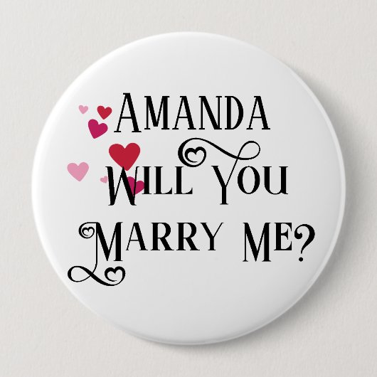 Verrassingsweddenschap... zal je me trouwen? ronde button 4,0 cm (Voorkant)