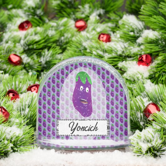 Verrast aubergine door Kenneth Yoncich Snow Wereld Sneeuwbol (Kerstmis)