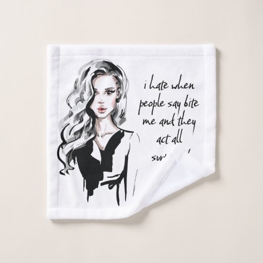 Verrast bijt me bad handdoek (Wasdoekje)