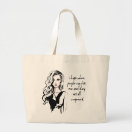Verrast bijt me grote tote bag