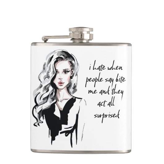 Verrast bijt me heupfles (Voorkant)