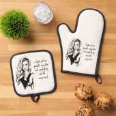 Verrast bijt me ovenwant & pannenlap set (Top down)