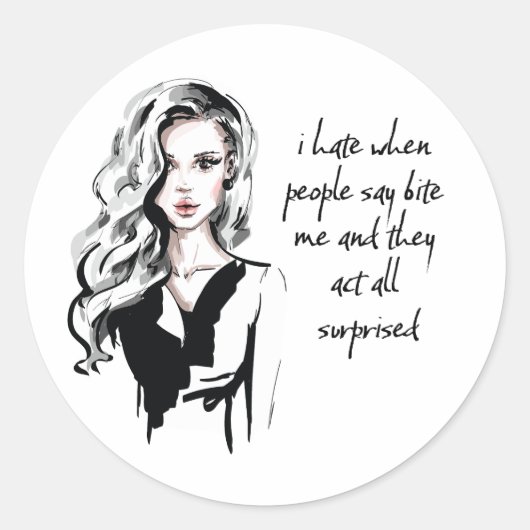 Verrast bijt me ronde sticker (Voorkant)