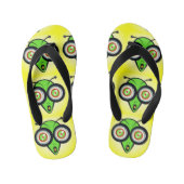 Verrast buitenaards grappig gezicht kinder teenslippers (Voetbed)