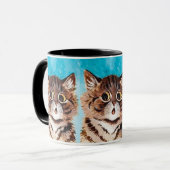 Verrast Cat x3 schilderij van Louis Wain Mok (Voorkant links)