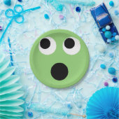 Verrast Gezicht Groene Emoticon Emoji Papier Bord (Feest)