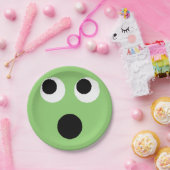 Verrast Gezicht Groene Emoticon Emoji Papier Bord (Feest)