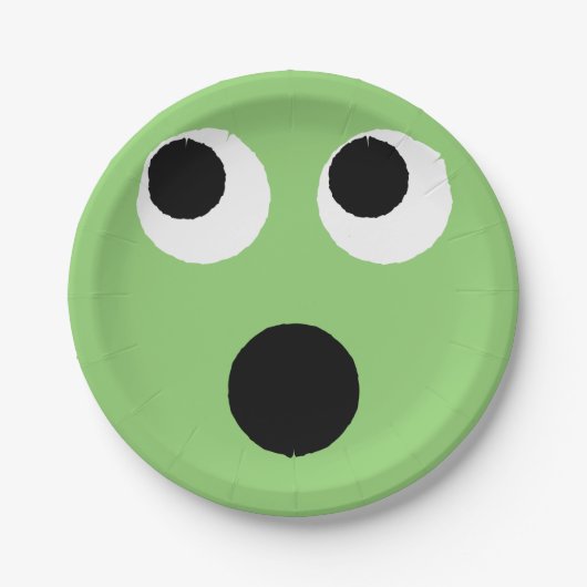 Verrast Gezicht Groene Emoticon Emoji Papier Bord (Voorkant)