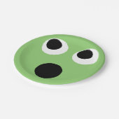 Verrast Gezicht Groene Emoticon Emoji Papier Bord (Gekanteld)