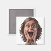 Verrast Gezicht Reactie Ontwerp Magneet (Voorkant / Achterkant)