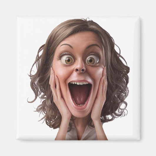 Verrast Gezicht Reactie Ontwerp Magneet (Voorkant)