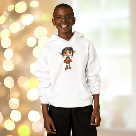 Verrast Meisje Kerst Elf Boy's Hoodie