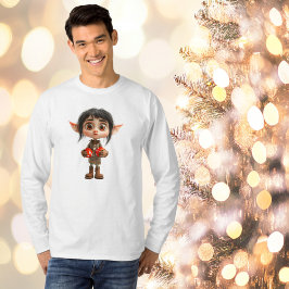 Verrast Meisje Kerst Elf Mannen T-shirt