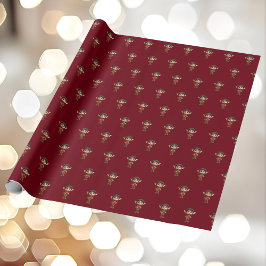 Verrast Meisje Kerst Elf Wrapping Paper Cadeaupapier