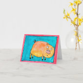 Verrast Varken • Inkeping Abrams, Leeftijd 13 Kaart (Gele Bloem)