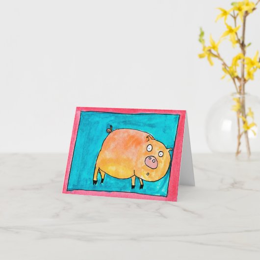 Verrast Varken • Inkeping Abrams, Leeftijd 13 Kaart (Gele Bloem)