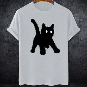 Verrast Verrast Zwarte Kat Meme Sociale Angst T-shirt