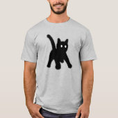 Verrast Verrast Zwarte Kat Meme Sociale Angst T-shirt (Voorkant)