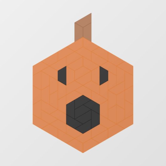 Verraste Jack-o-Lantern trapezoïde Tegel Raamsticker (Vel)