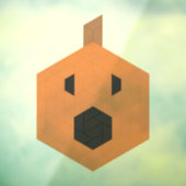 Verraste Jack-o-Lantern trapezoïde Tegel Raamsticker (Vel 3)