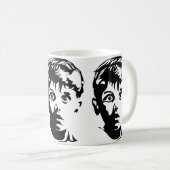Verraste Jongen Grafische Kunst Sjabloon Mok (Voorkant rechts)