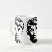 Verraste Jongen Grafische Kunst Sjabloon Mok (Voorkant links)