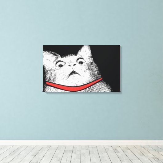 Verraste Kat Gasp Meme - Ingewikkeld Canvas (Insitu (Houten vloer))