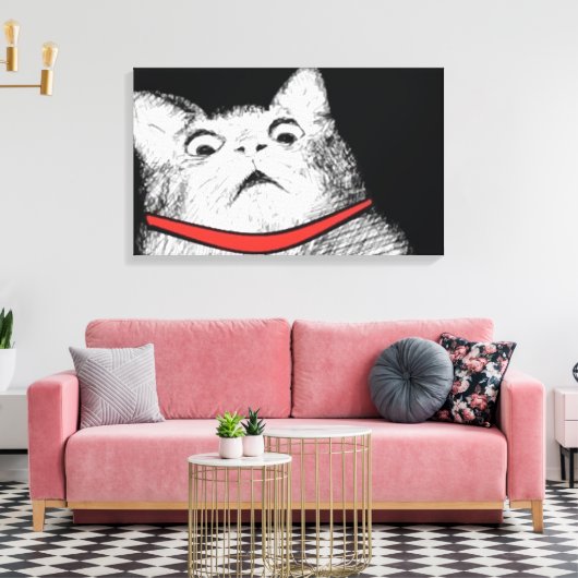 Verraste Kat Gasp Meme - Ingewikkeld Canvas (Insitu (Woonkamer))