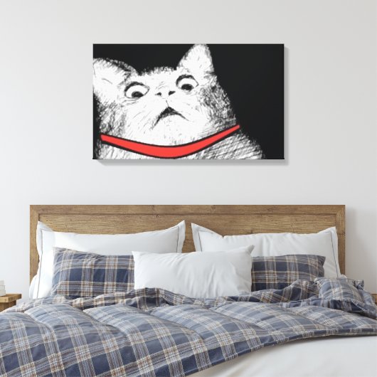 Verraste Kat Gasp Meme - Ingewikkeld Canvas Afdruk (Insitu (Slaapkamer))
