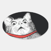 Verraste Kat Gasp Meme - Ovale Stickers (Voorkant)