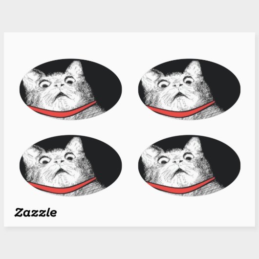 Verraste Kat Gasp Meme - Ovale Stickers (Vel)