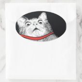 Verraste Kat Gasp Meme - Ovale Stickers (Tas)