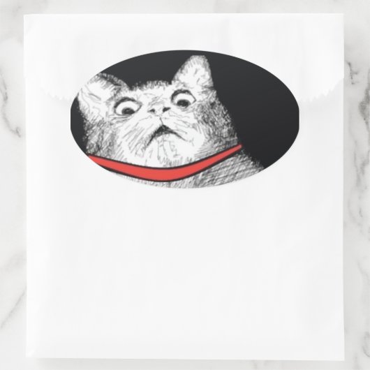 Verraste Kat Gasp Meme - Ovale Stickers (Tas)