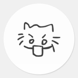 verraste kat ronde sticker