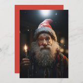 Verraste Kerstmis Gnome Feestdagenkaart (Voorkant / Achterkant)