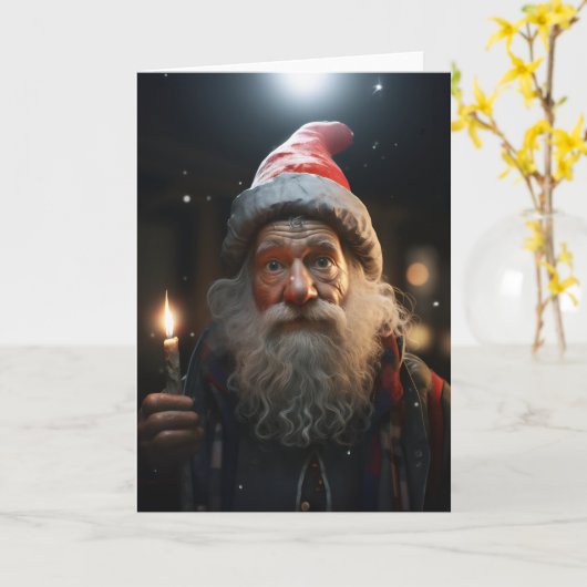 Verraste Kerstmis Gnome Kaart (Gele Bloem)