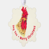 Verraste Rooster Funny Christmas Ornament Kaart (Links)