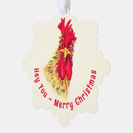 Verraste Rooster Funny Christmas Ornament Kaart (Links)