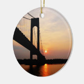Verrazano Bridge op Dawn Keramisch Ornament (Links)