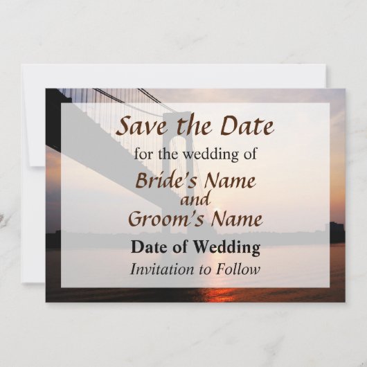 Verrazano Bridge op Dawn Save the Date (Voorkant)