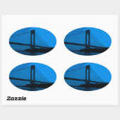Verrazano brug in blauw ovale sticker (Vel)