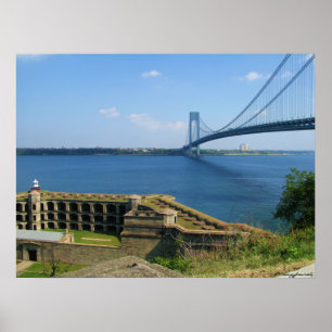 Verrazano-brug van St. Island naar Brooklyn, NYC Poster