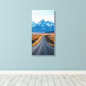 Verre bergtoppen canvas afdruk (Insitu (Houten vloer))