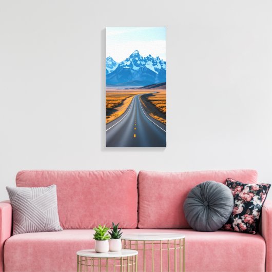 Verre bergtoppen canvas afdruk (Insitu (Woonkamer))