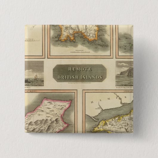Verre Britse eilanden Vierkante Button 5,1 Cm (Voorkant)