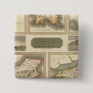 Verre Britse eilanden Vierkante Button 5,1 Cm