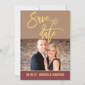 Verre Gehaalde kleuren Bruiloft Bewaar de Datum fo Save The Date (Voorkant)