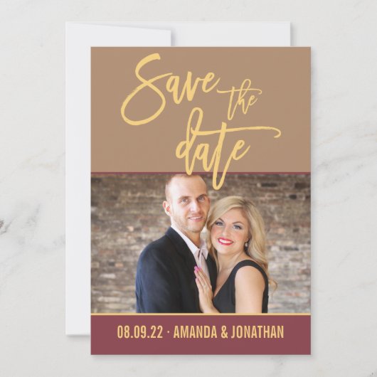 Verre Gehaalde kleuren Bruiloft Bewaar de Datum fo Save The Date (Voorkant)