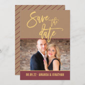 Verre Gehaalde kleuren Bruiloft Bewaar de Datum fo Save The Date (Voorkant / Achterkant)