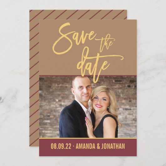 Verre Gehaalde kleuren Bruiloft Bewaar de Datum fo Save The Date (Voorkant / Achterkant)